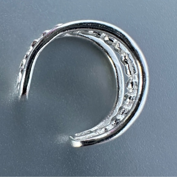Sterling Silver Three Band Ear Cuff - Picture 8 of 13